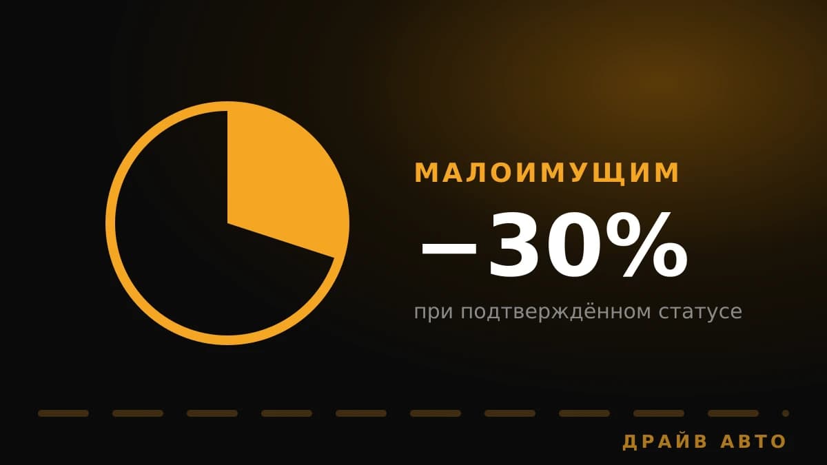 Скидка 30% для малоимущих